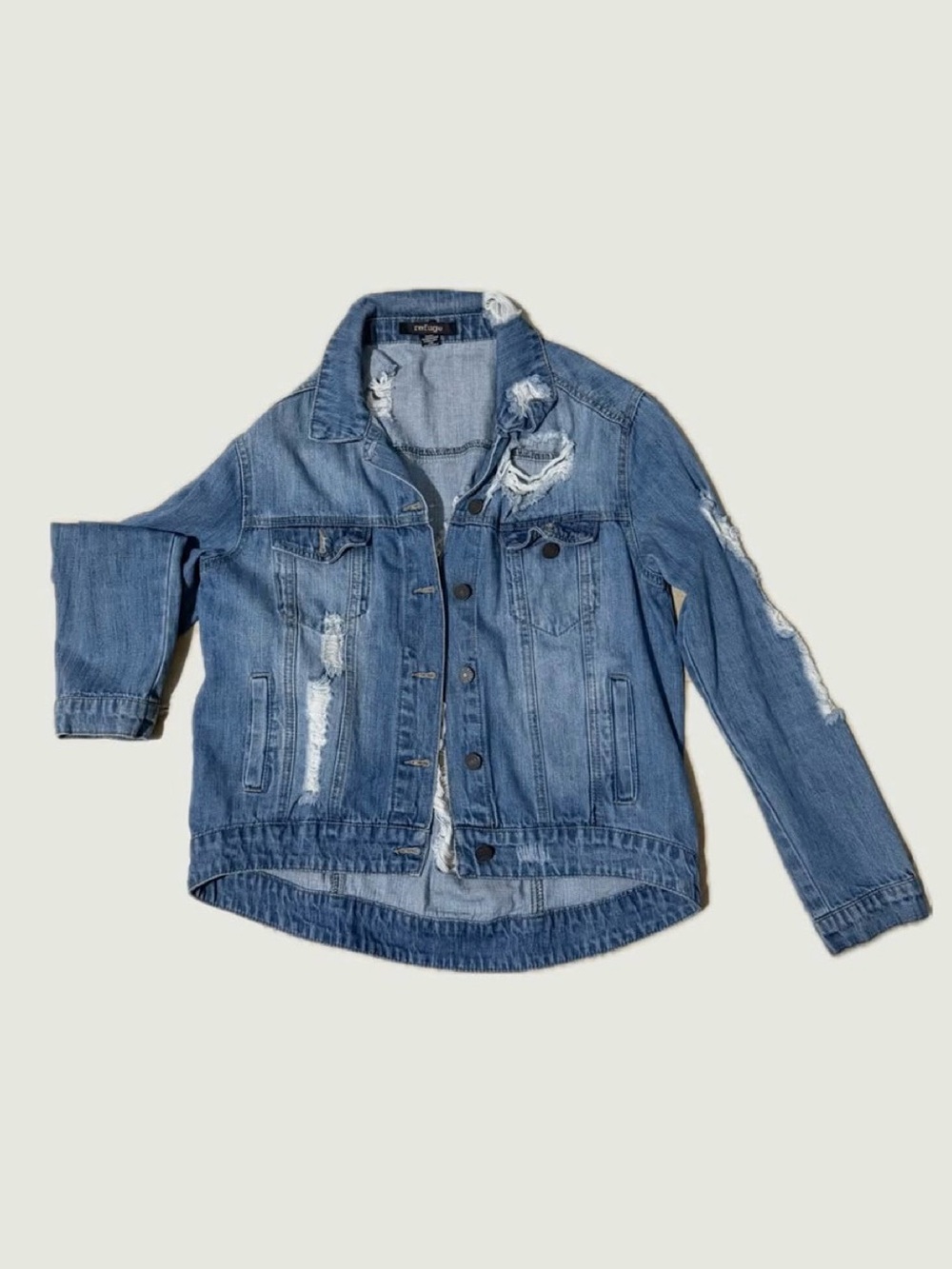 Women's Distressed Blue Denim Jacket